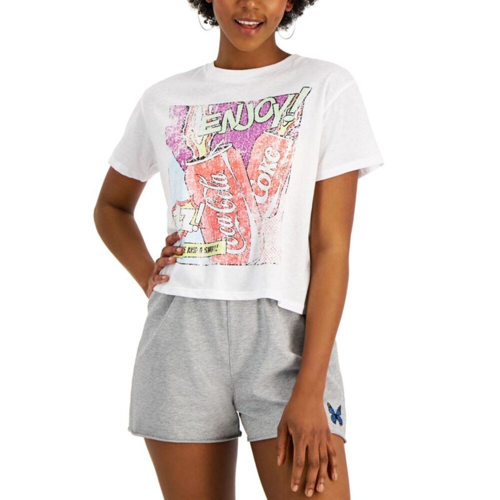 Juniors' Coca-Cola Graphic-Print Tee